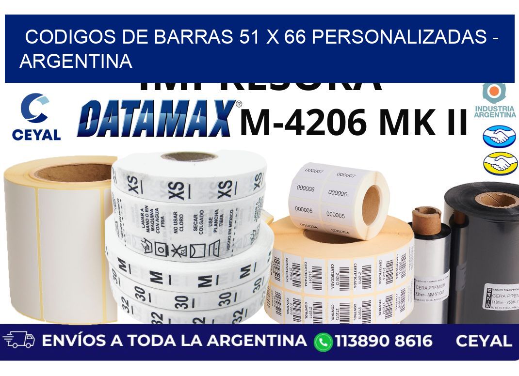 codigos de barras 51 x 66 personalizadas – Argentina