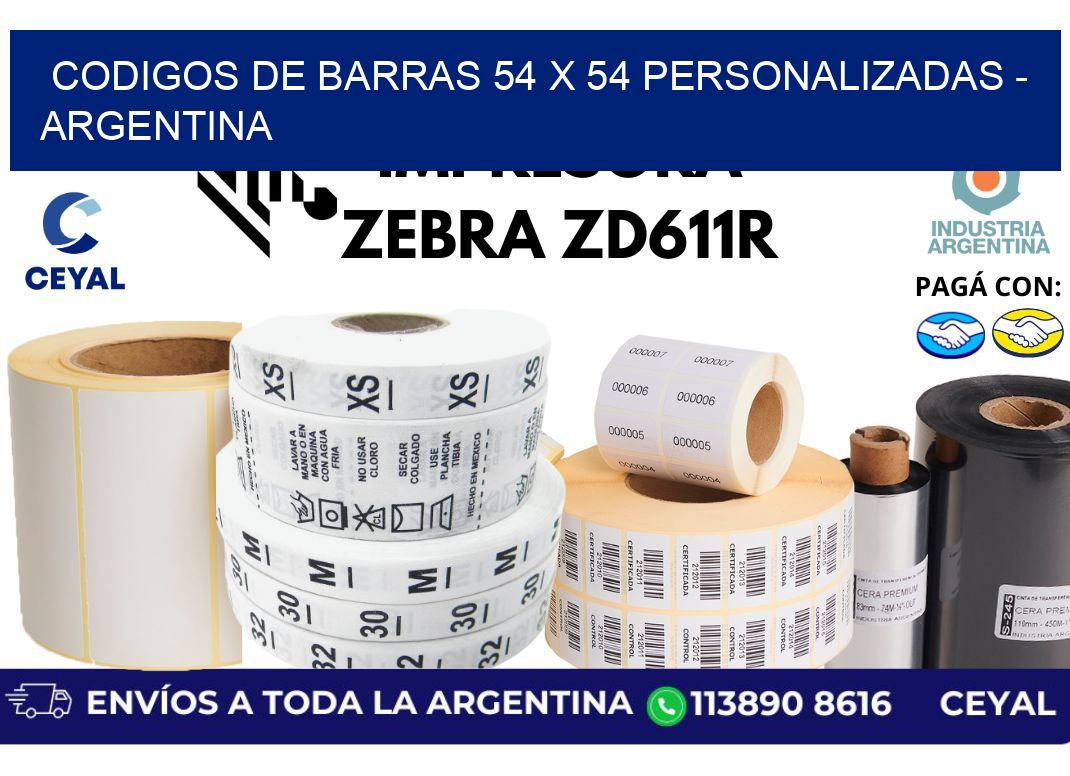 codigos de barras 54 x 54 personalizadas – Argentina