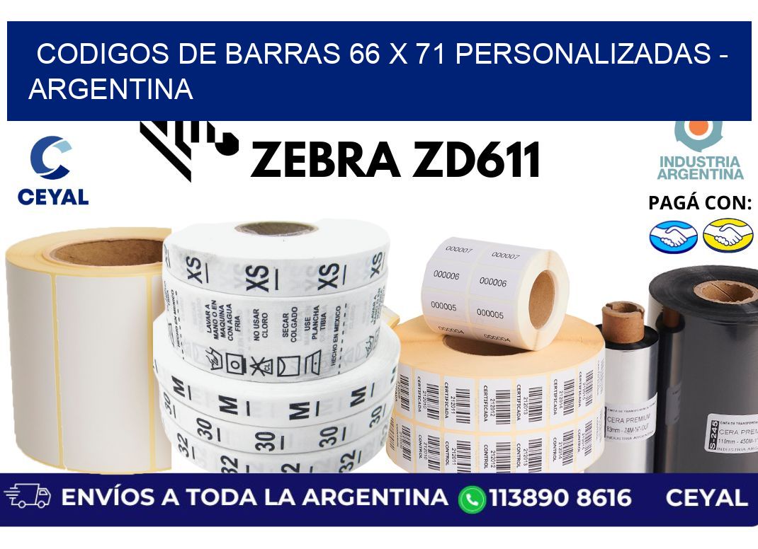 codigos de barras 66 x 71 personalizadas – Argentina