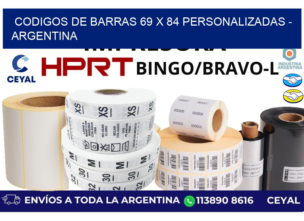 codigos de barras 69 x 84 personalizadas – Argentina