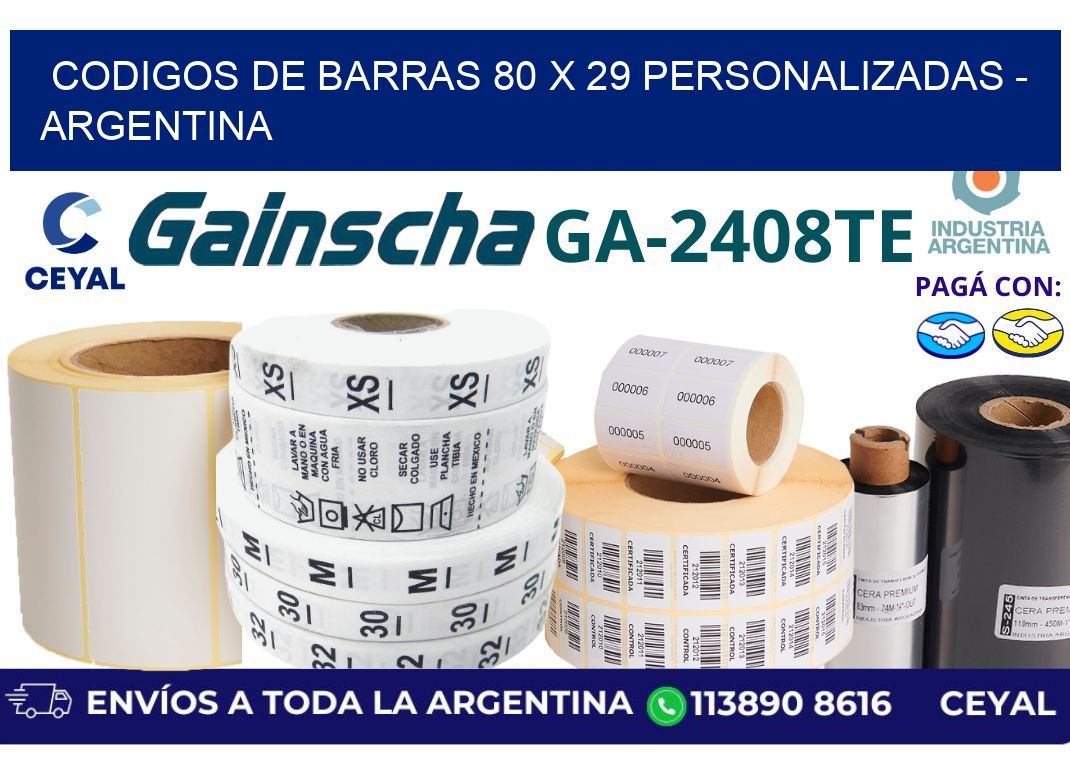 codigos de barras 80 x 29 personalizadas – Argentina