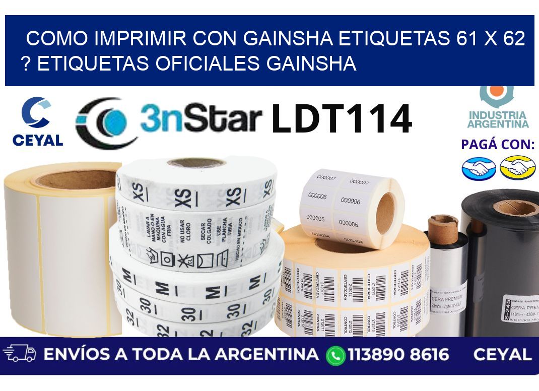 como imprimir con gainsha etiquetas 61 x 62 ? etiquetas oficiales gainsha