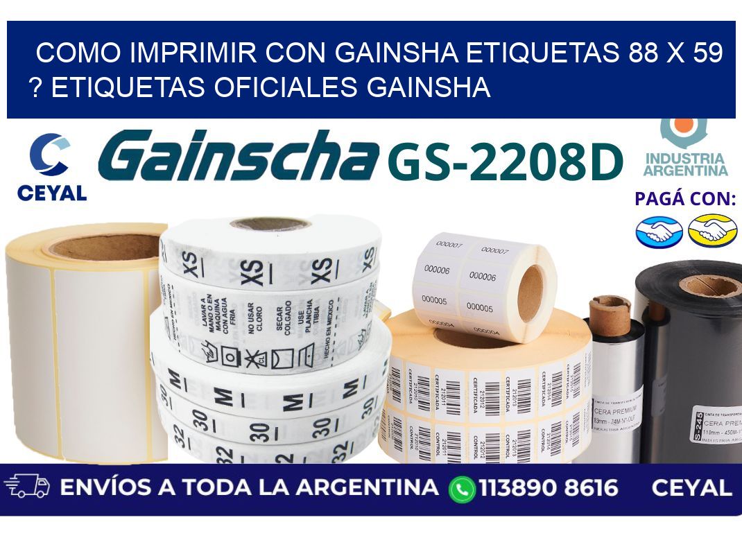 como imprimir con gainsha etiquetas 88 x 59 ? etiquetas oficiales gainsha