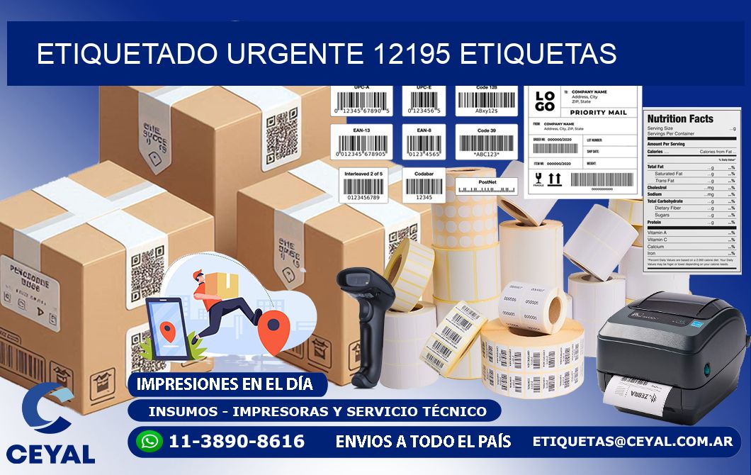 etiquetado urgente 12195 etiquetas