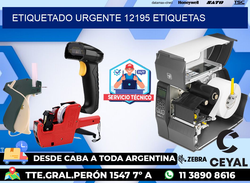 etiquetado urgente 12195 etiquetas