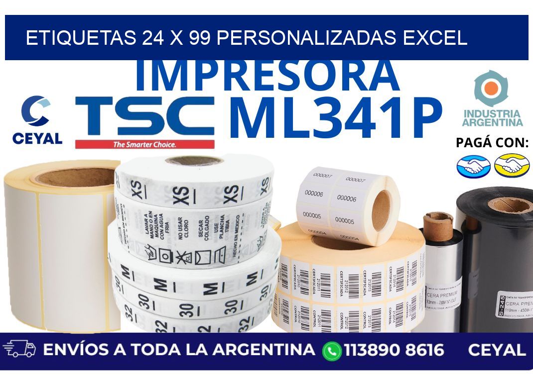 etiquetas 24 x 99 personalizadas excel