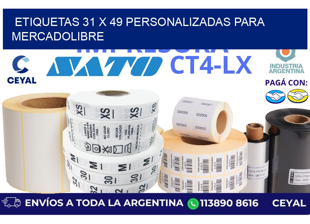 etiquetas 31 x 49 personalizadas para mercadolibre