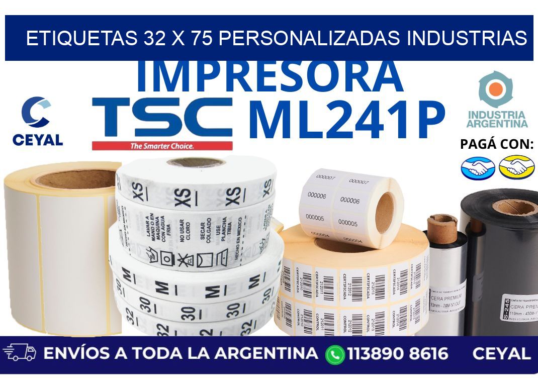 etiquetas 32 x 75 personalizadas industrias
