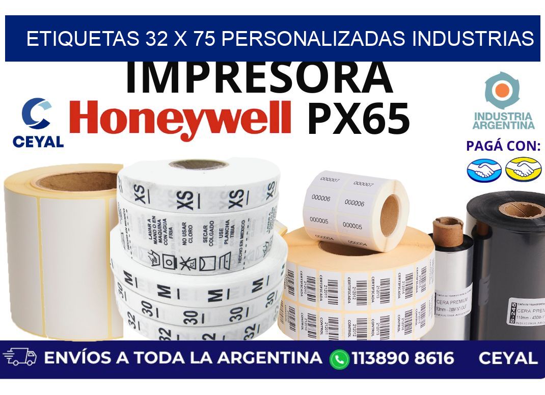 etiquetas 32 x 75 personalizadas industrias