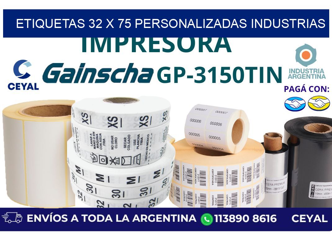 etiquetas 32 x 75 personalizadas industrias