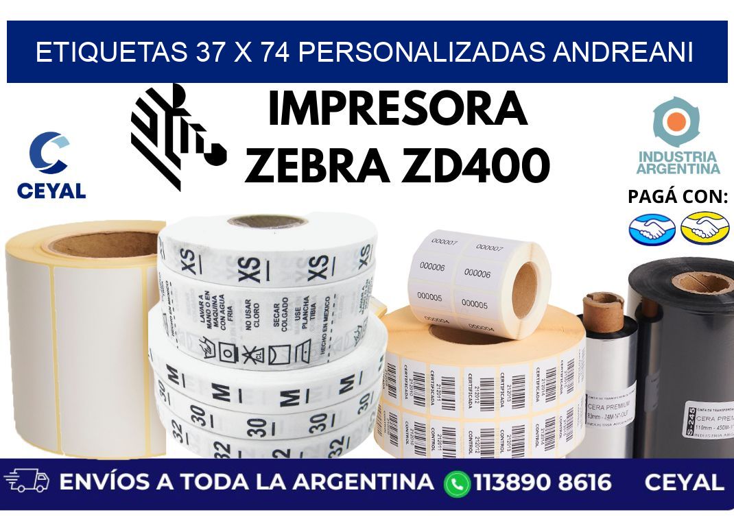 etiquetas 37 x 74 personalizadas andreani