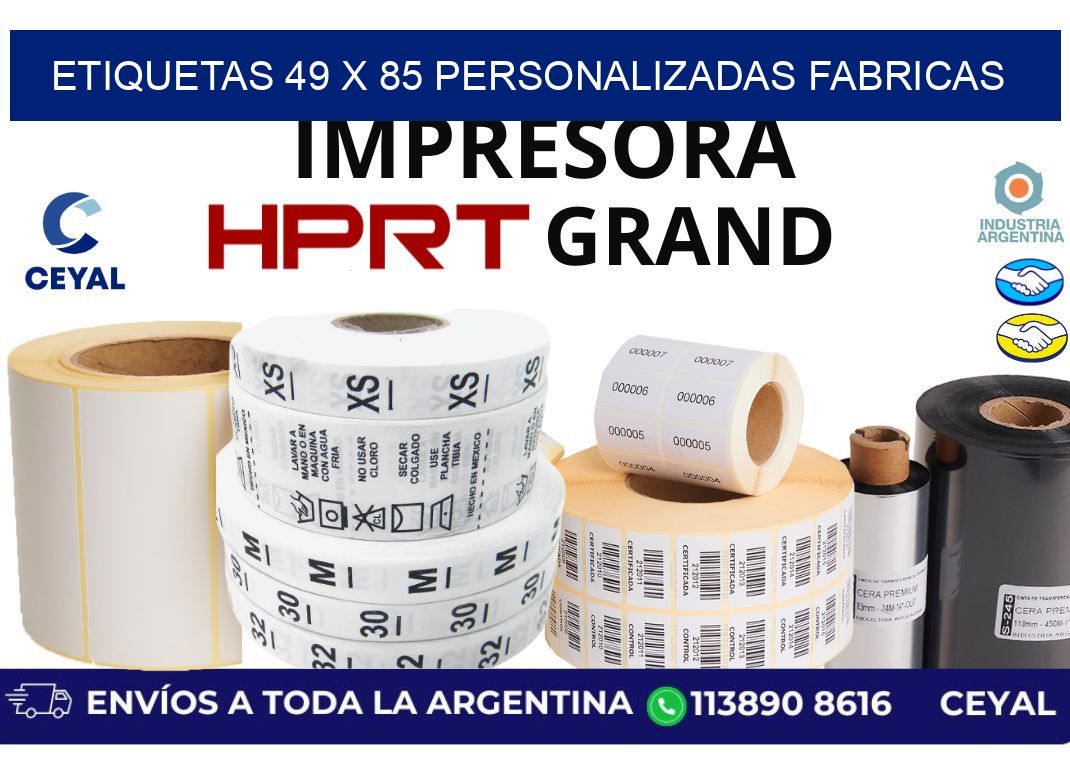 etiquetas 49 x 85 personalizadas fabricas