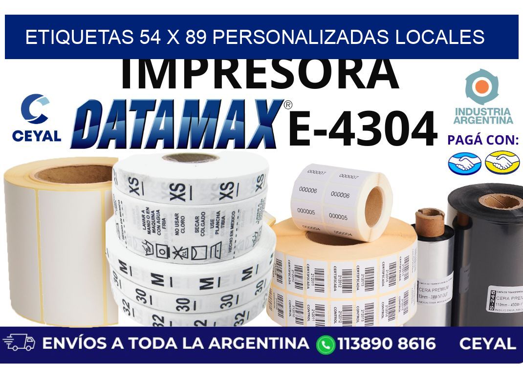 etiquetas 54 x 89 personalizadas locales
