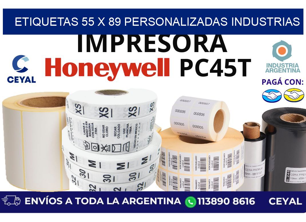 etiquetas 55 x 89 personalizadas industrias