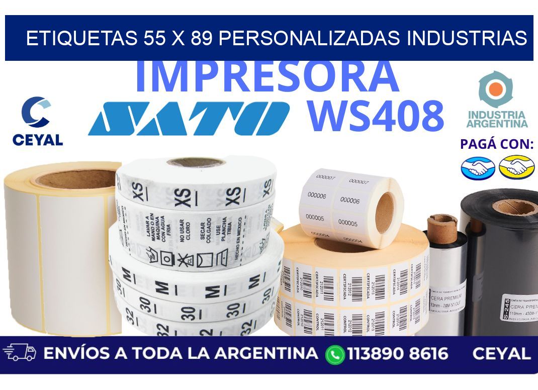etiquetas 55 x 89 personalizadas industrias