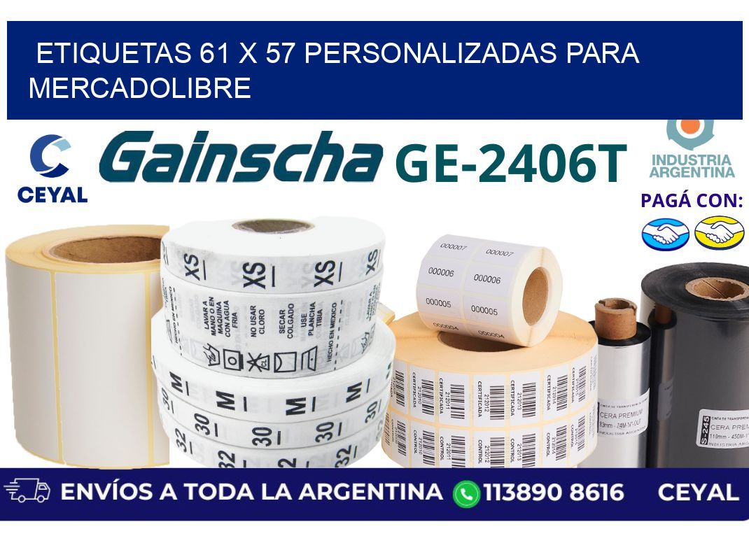 etiquetas 61 x 57 personalizadas para mercadolibre