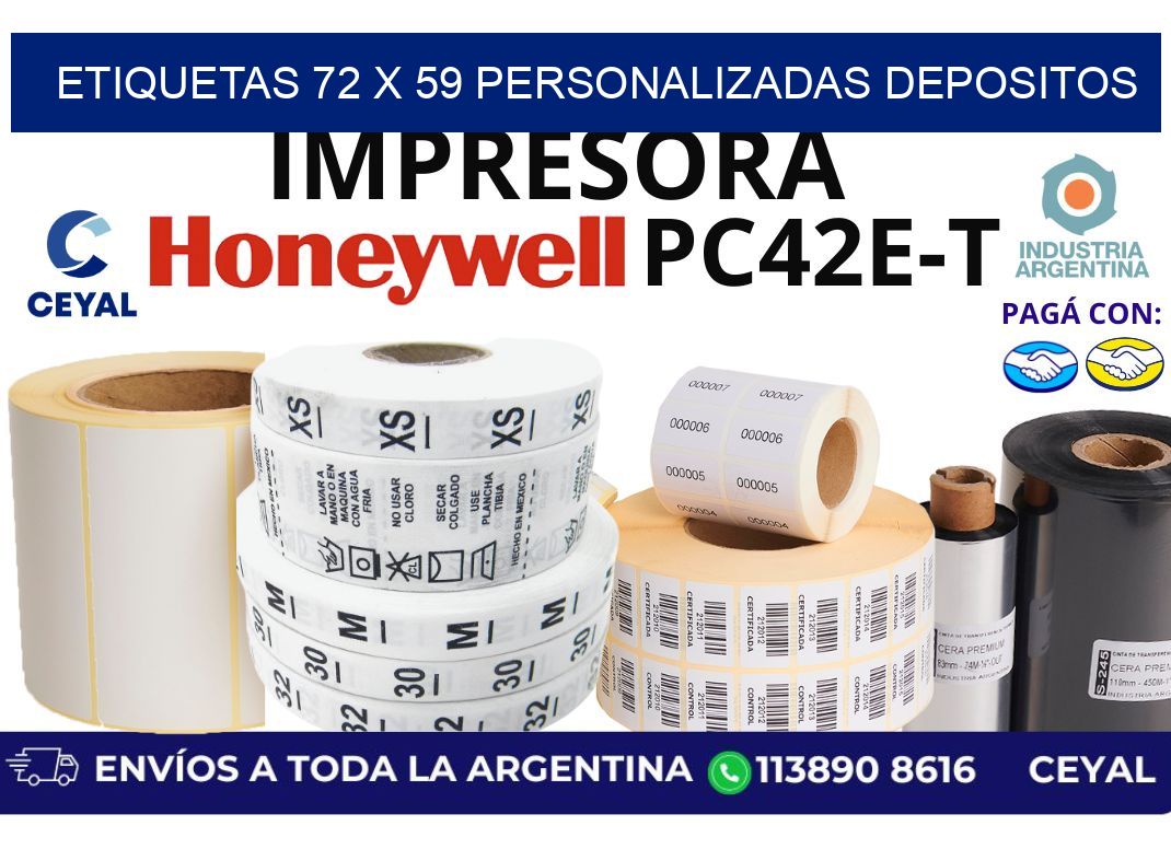 etiquetas 72 x 59 personalizadas depositos