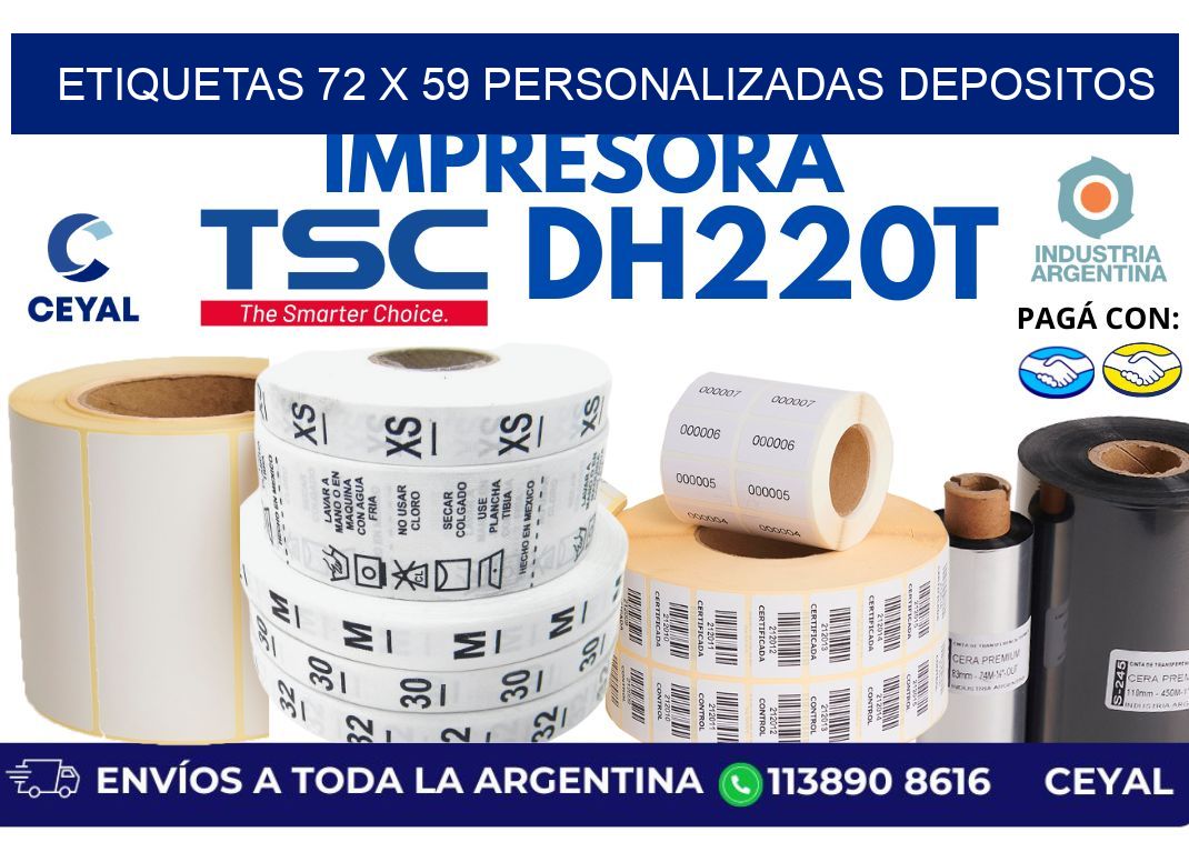 etiquetas 72 x 59 personalizadas depositos