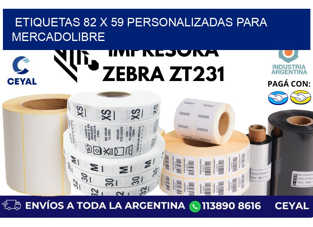 etiquetas 82 x 59 personalizadas para mercadolibre