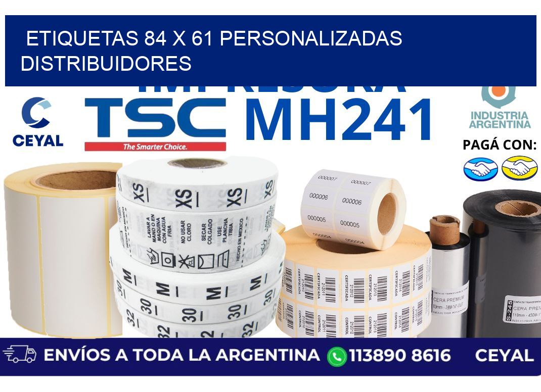 etiquetas 84 x 61 personalizadas distribuidores