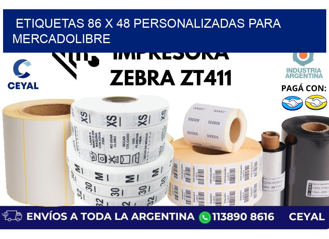 etiquetas 86 x 48 personalizadas para mercadolibre
