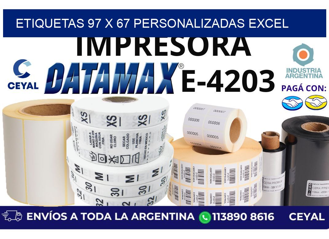 etiquetas 97 x 67 personalizadas excel