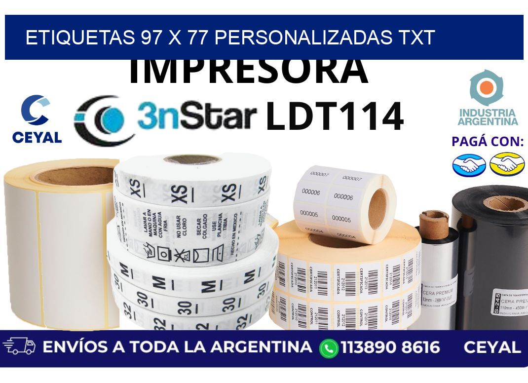 etiquetas 97 x 77 personalizadas txt