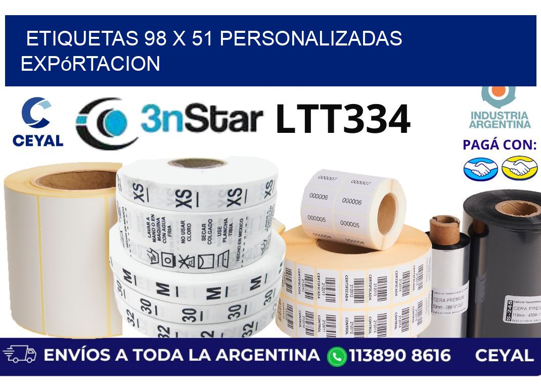 etiquetas 98 x 51 personalizadas expórtacion
