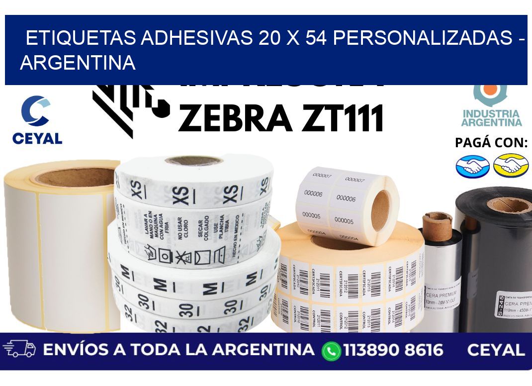 etiquetas adhesivas 20 x 54 personalizadas – Argentina
