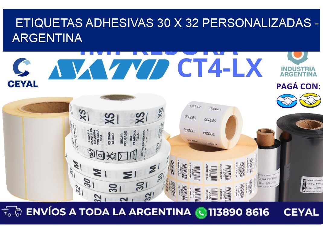 etiquetas adhesivas 30 x 32 personalizadas - Argentina