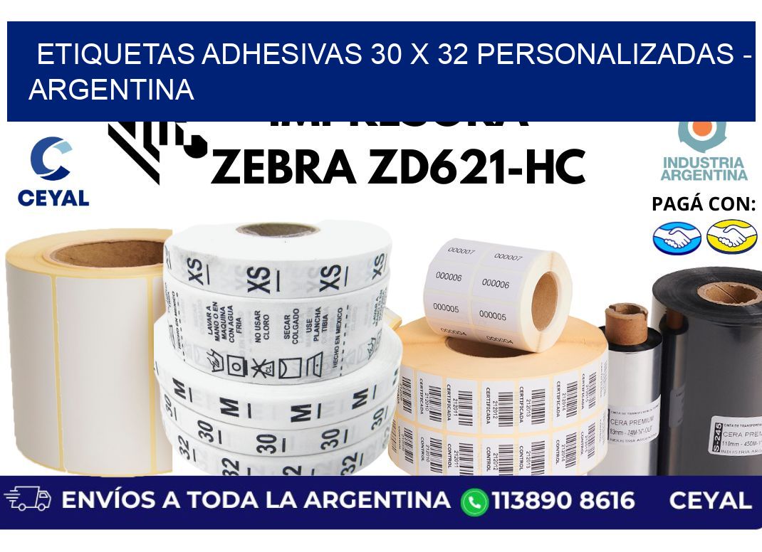 etiquetas adhesivas 30 x 32 personalizadas – Argentina