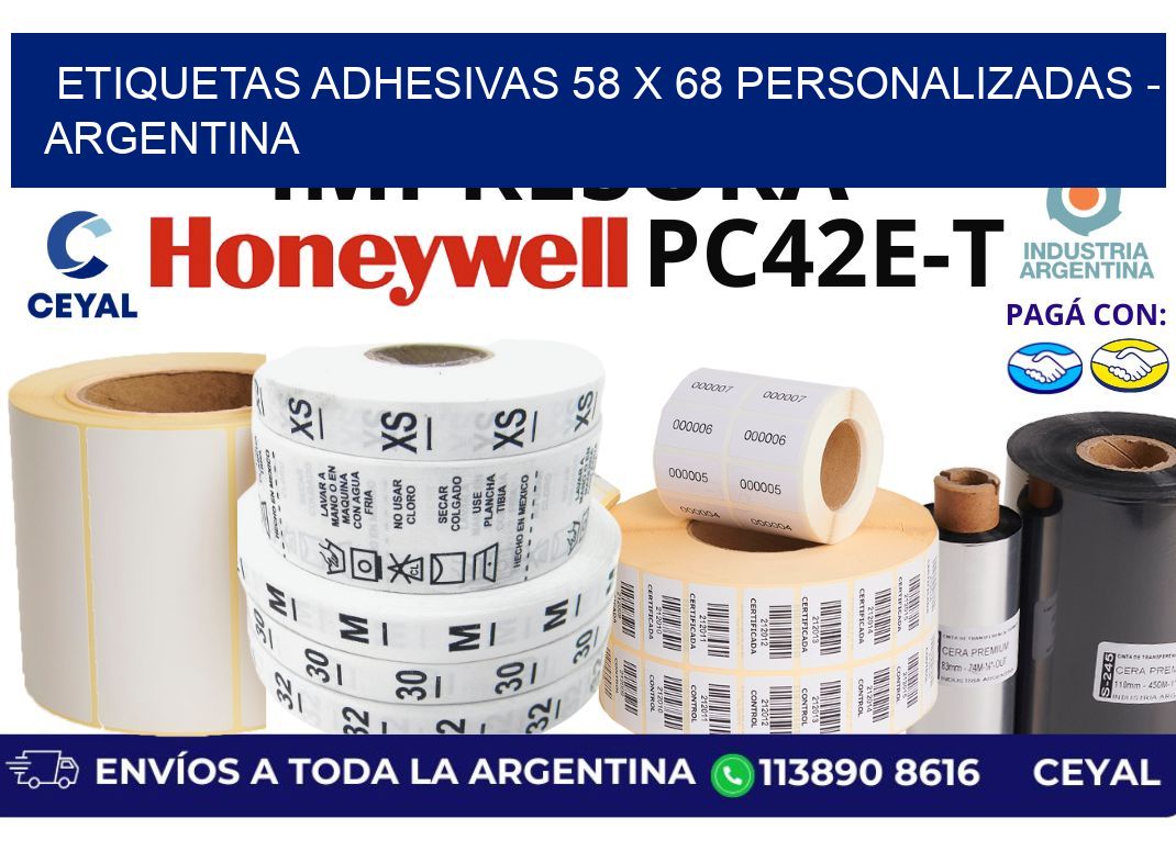 etiquetas adhesivas 58 x 68 personalizadas - Argentina