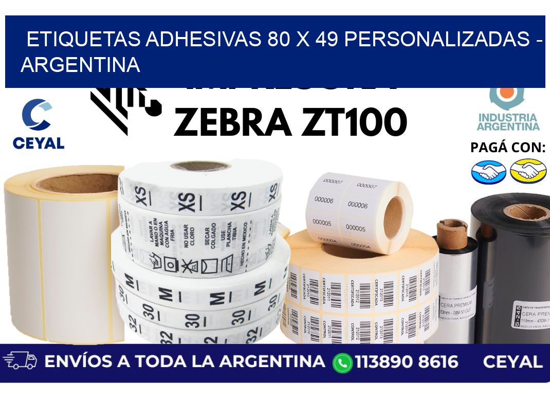 etiquetas adhesivas 80 x 49 personalizadas – Argentina