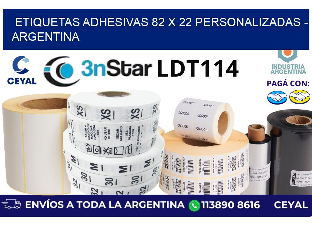 etiquetas adhesivas 82 x 22 personalizadas – Argentina