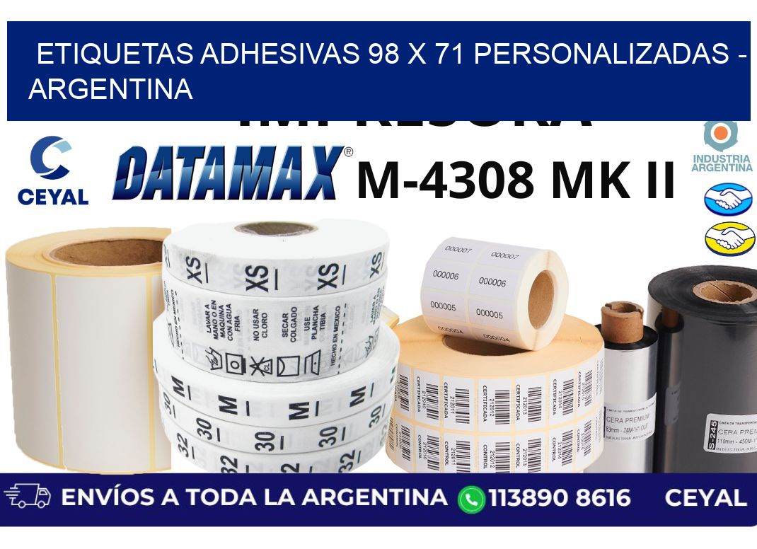 etiquetas adhesivas 98 x 71 personalizadas – Argentina