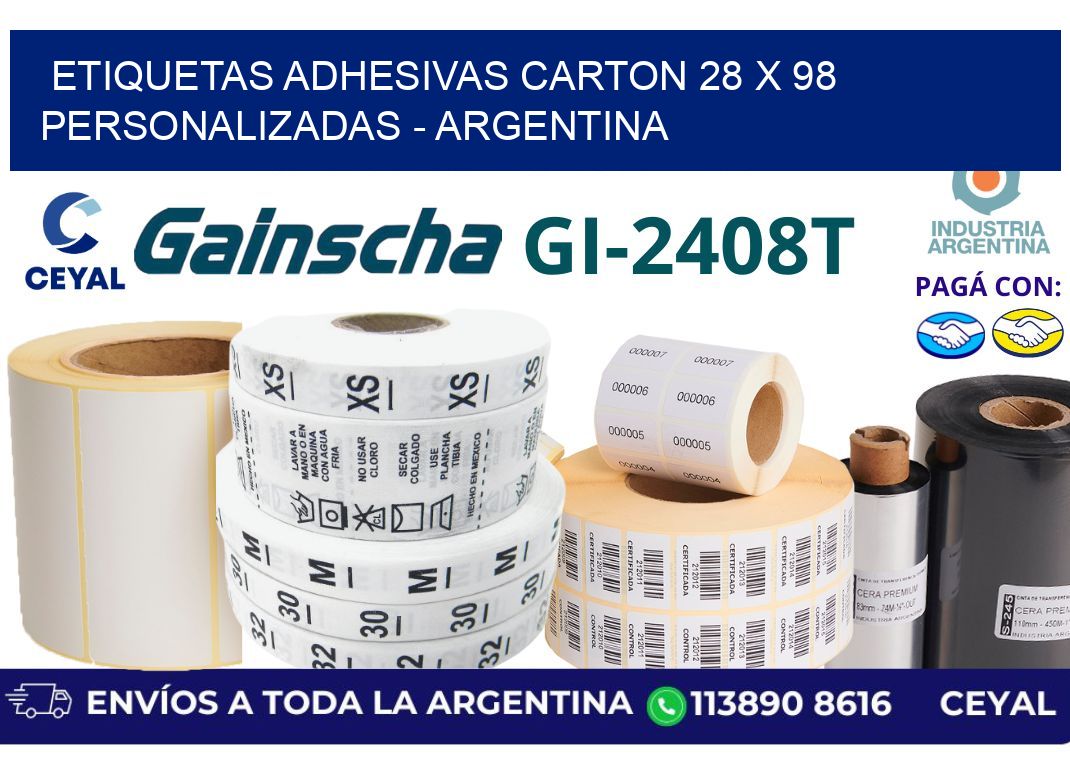 etiquetas adhesivas carton 28 x 98 personalizadas - Argentina