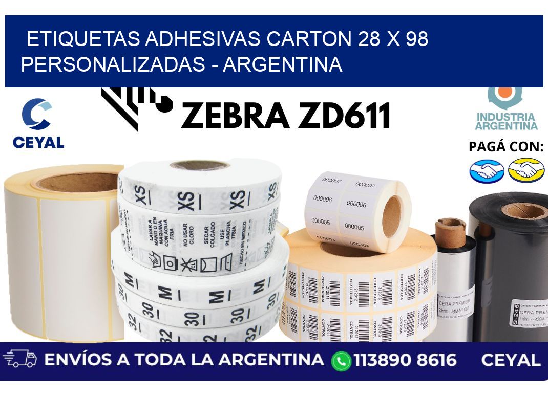 etiquetas adhesivas carton 28 x 98 personalizadas – Argentina