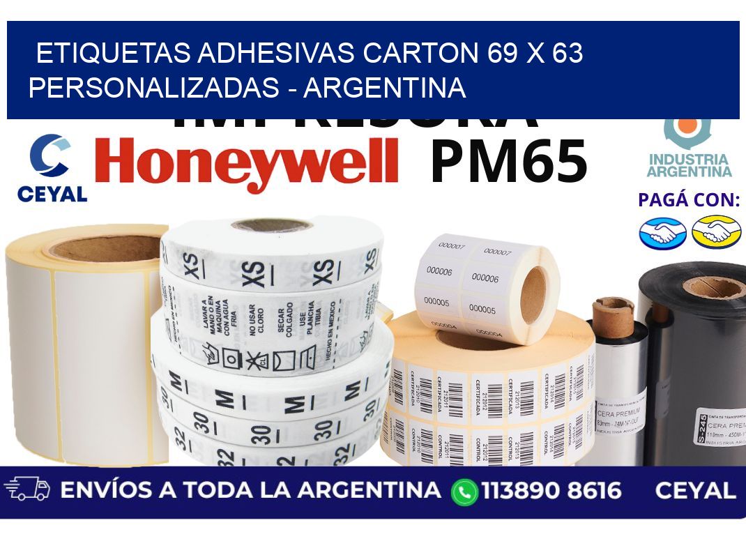 etiquetas adhesivas carton 69 x 63 personalizadas - Argentina