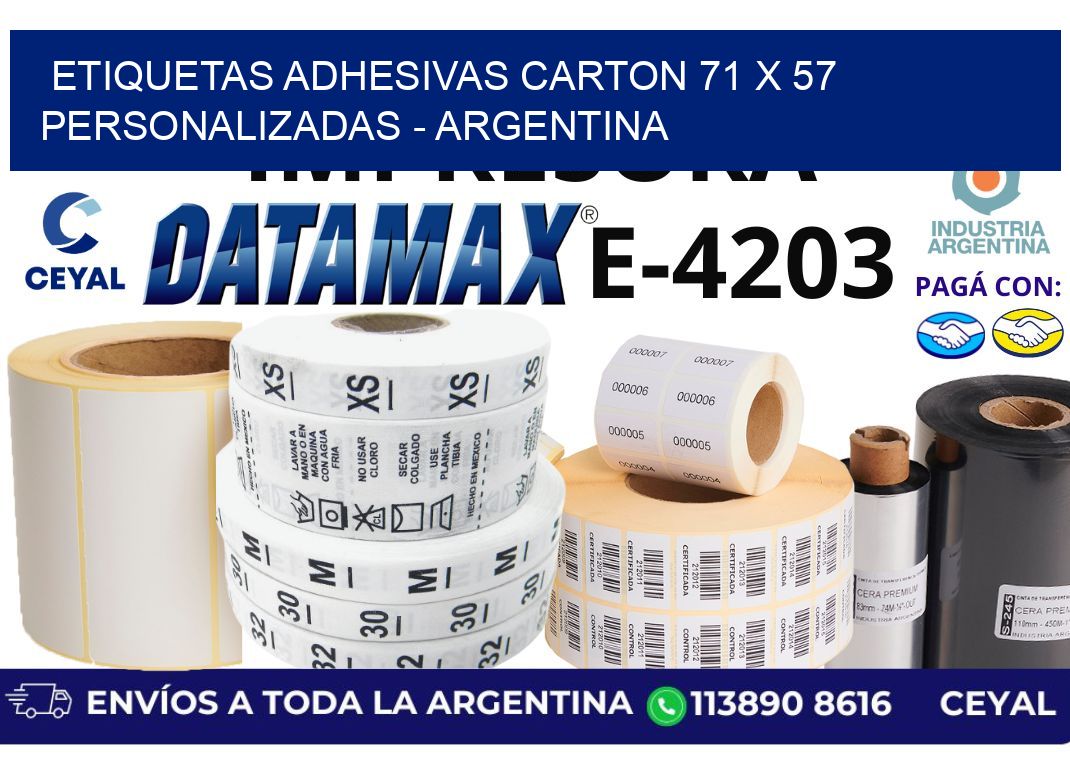etiquetas adhesivas carton 71 x 57 personalizadas – Argentina