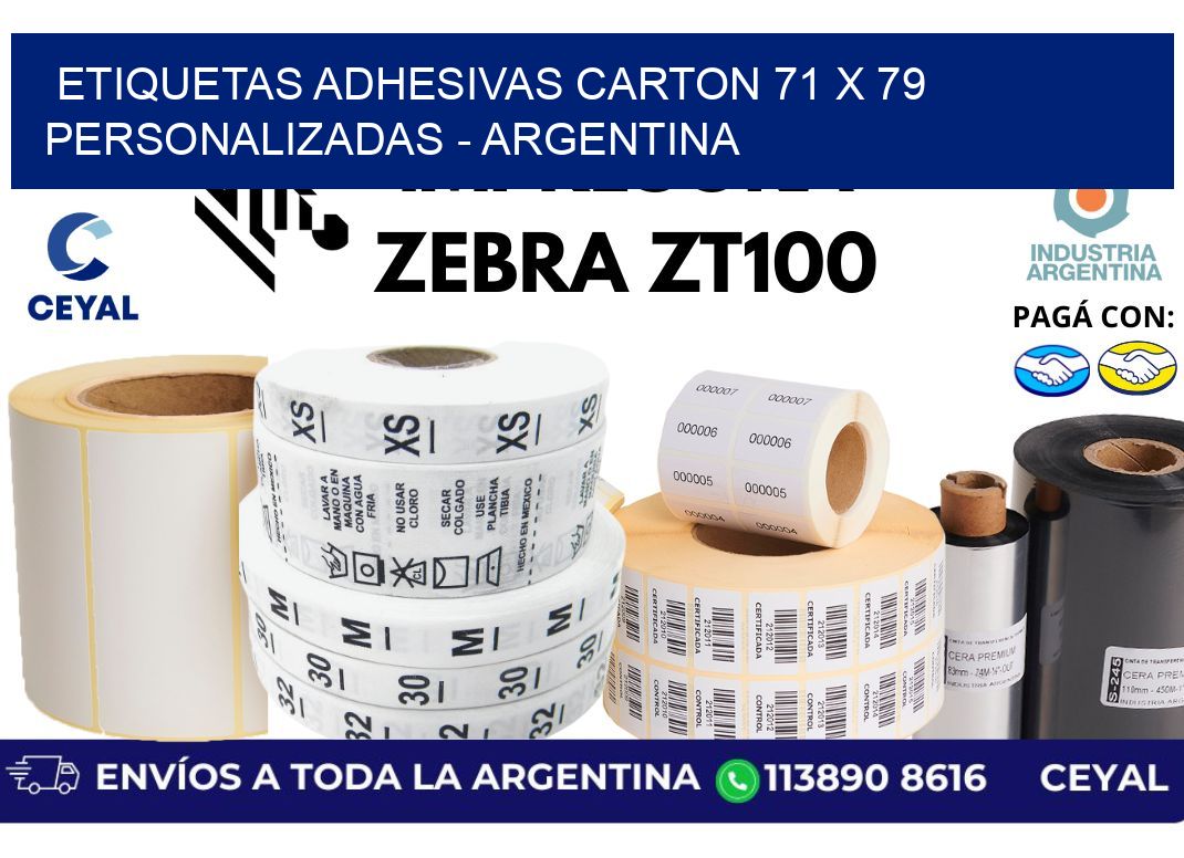 etiquetas adhesivas carton 71 x 79 personalizadas - Argentina