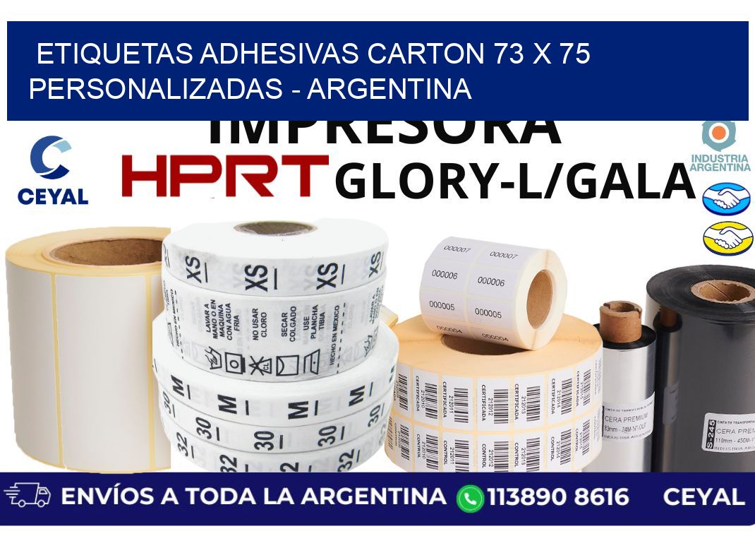 etiquetas adhesivas carton 73 x 75 personalizadas - Argentina