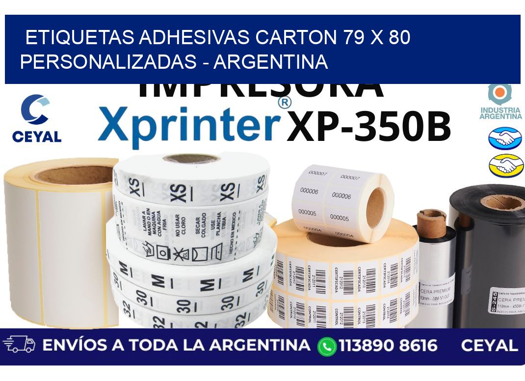 etiquetas adhesivas carton 79 x 80 personalizadas - Argentina
