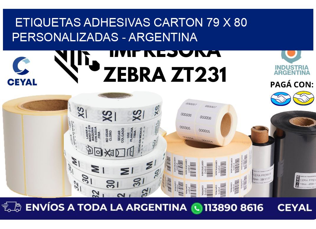 etiquetas adhesivas carton 79 x 80 personalizadas – Argentina