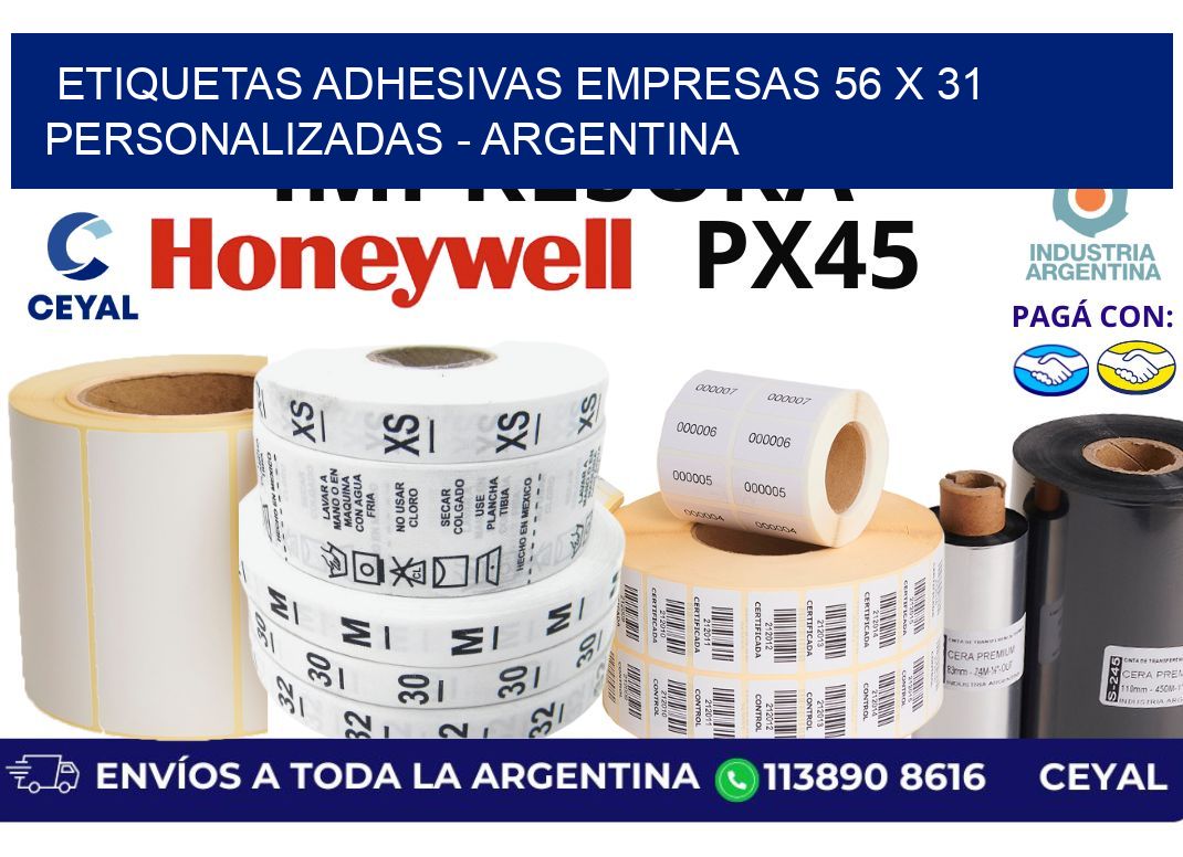 etiquetas adhesivas empresas 56 x 31 personalizadas - Argentina