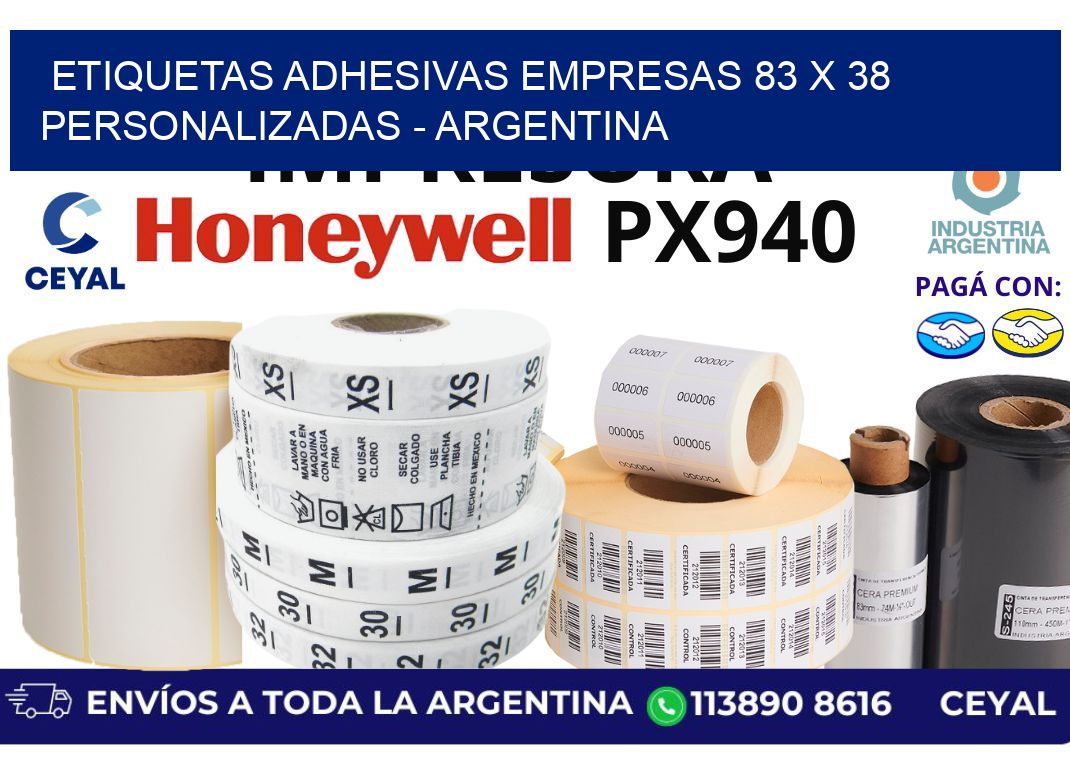 etiquetas adhesivas empresas 83 x 38 personalizadas – Argentina