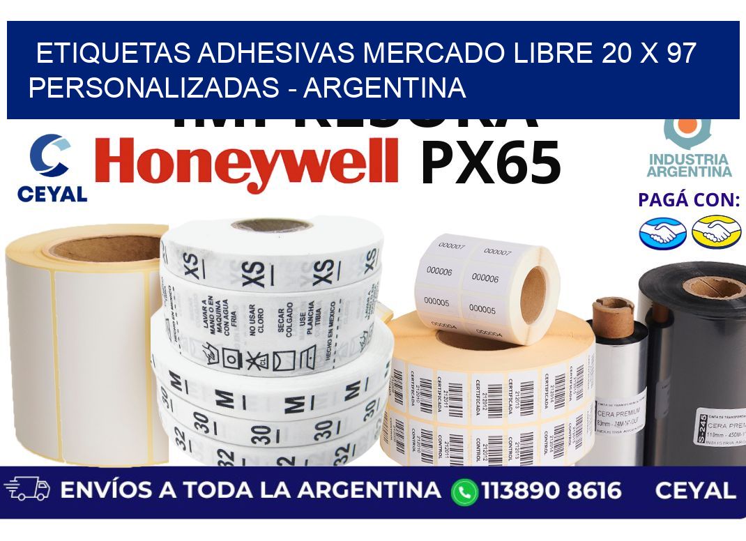 etiquetas adhesivas mercado libre 20 x 97 personalizadas - Argentina