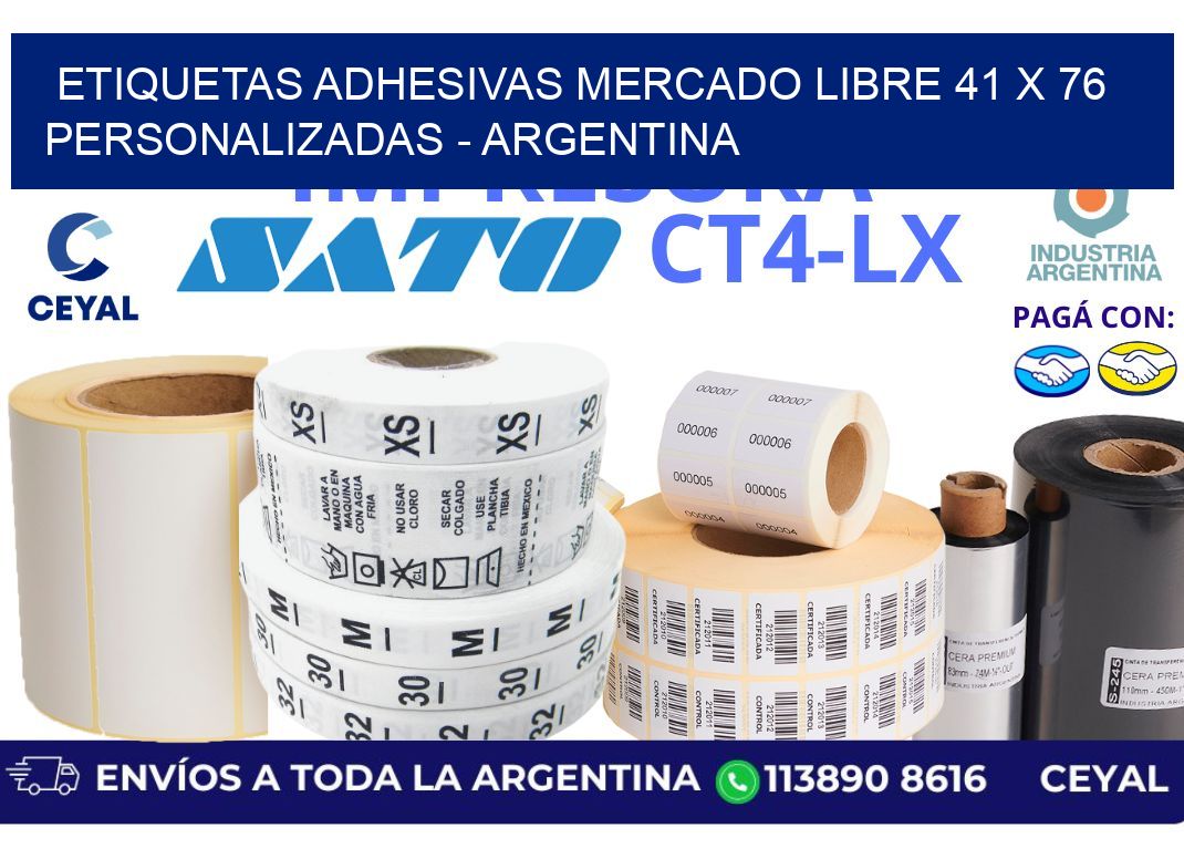 etiquetas adhesivas mercado libre 41 x 76 personalizadas – Argentina