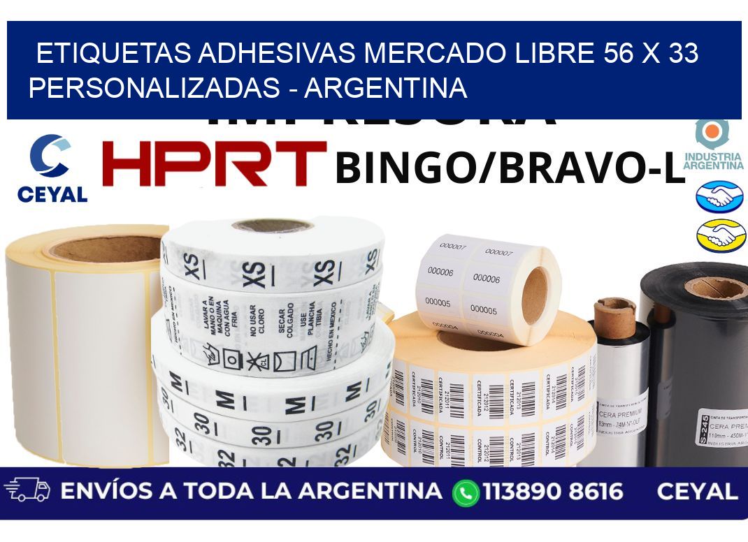 etiquetas adhesivas mercado libre 56 x 33 personalizadas – Argentina