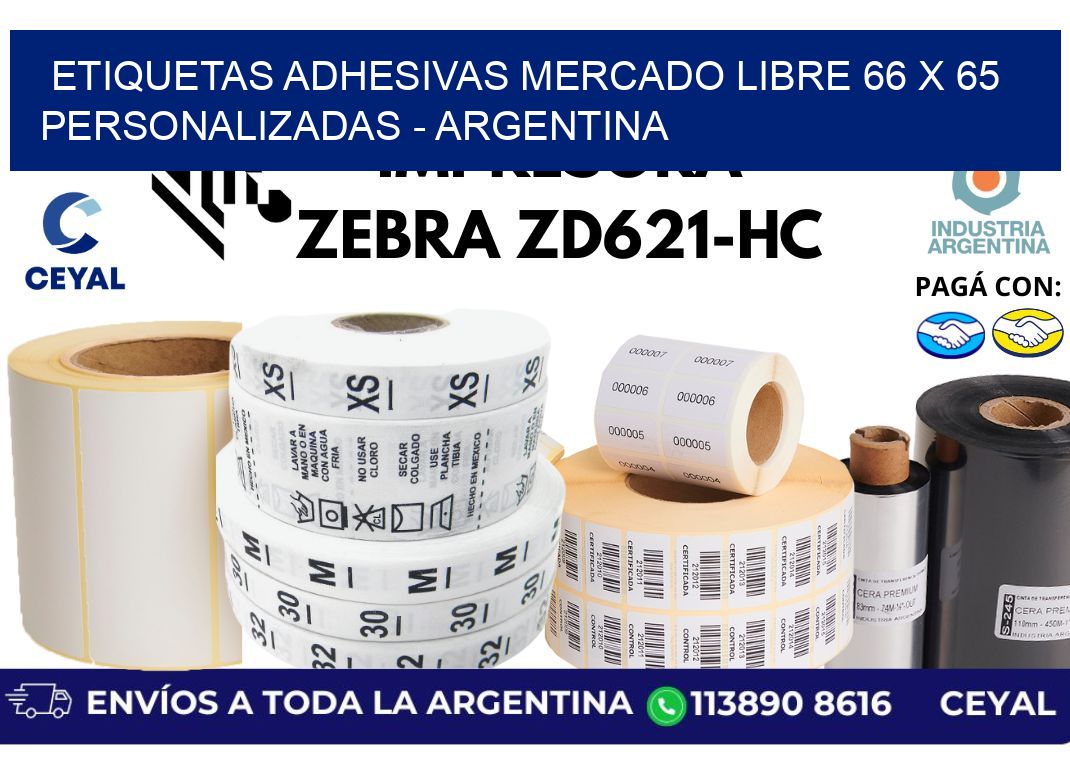 etiquetas adhesivas mercado libre 66 x 65 personalizadas - Argentina