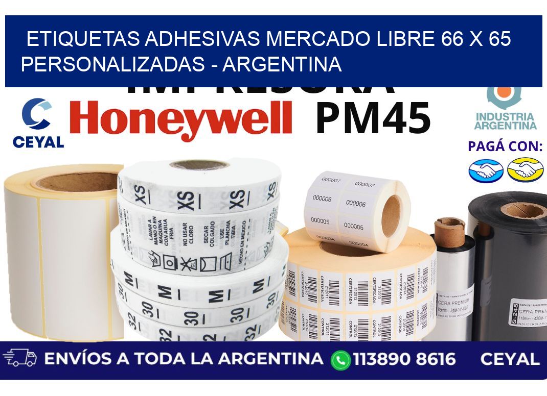 etiquetas adhesivas mercado libre 66 x 65 personalizadas – Argentina